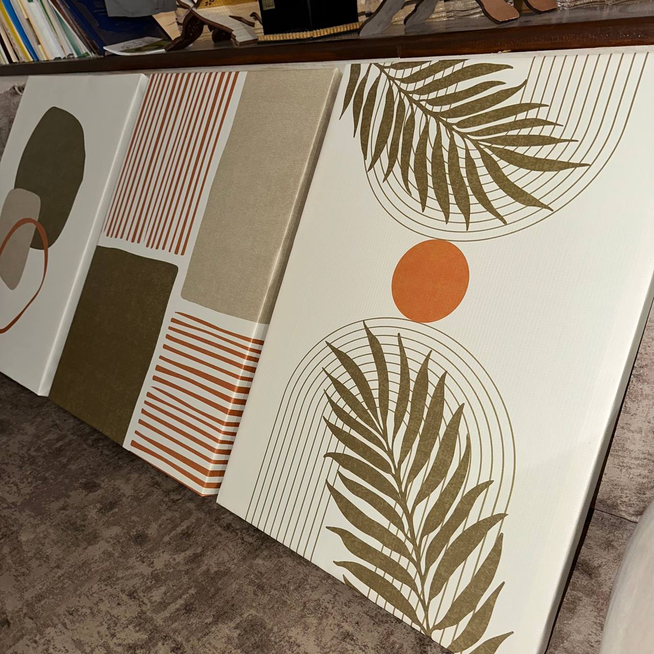 Triptyque Abstrait Terrestre