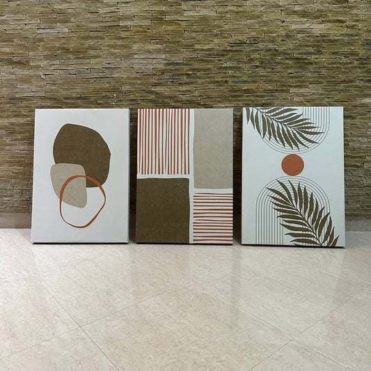 Triptyque Abstrait Terrestre