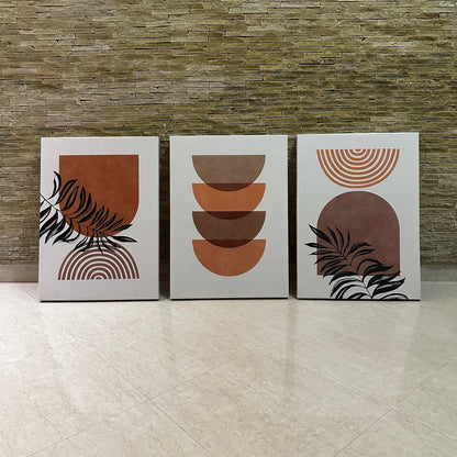 Triptyque Boho Géométrique et Botanique